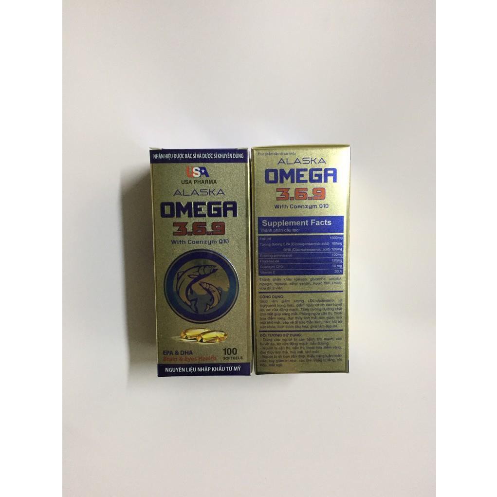 Dầu Cá Alaska Omega 3.6.9 Hộp 100 viên - Bổ Não, Tăng Cường Thị Lực, Giảm Nguy Cơ Mắc Bệnh Tim Mạch