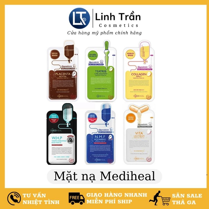 Mặt nạ giấy Mediheal dưỡng trắng da giảm mụn tái tạo ohục hồi da 24ml