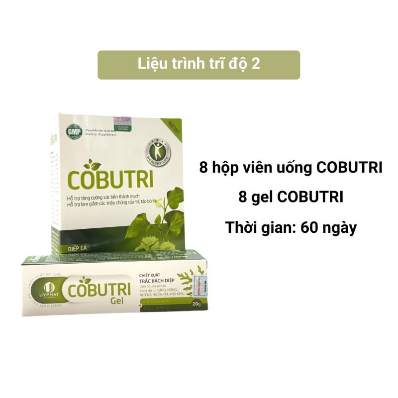 COBUTRI hết trĩ, táo bón hộp 30 viên chiết xuất diếp cá, curcumin, cao khô dẻ ngựa tự nhiên an toàn