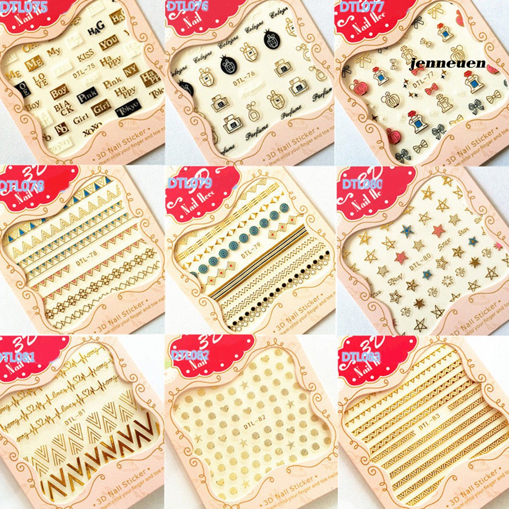 [Hàng mới về] Hình dán trang trí móng tay nhiều họa tiết thời trang độc đáo