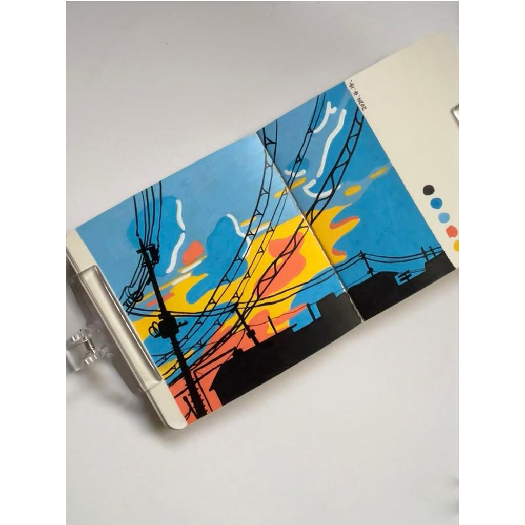 Sổ vẽ trống 116 trang mới, giấy acrylic 200gsm, sổ vẽ lớn, sổ phác thảo, sổ tay vẽ nhanh, có thể trả