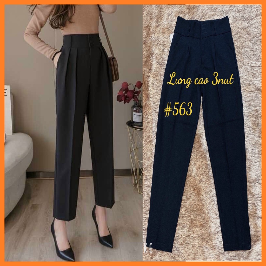 Quần baggy vảy tây lưng siêu cao QT563