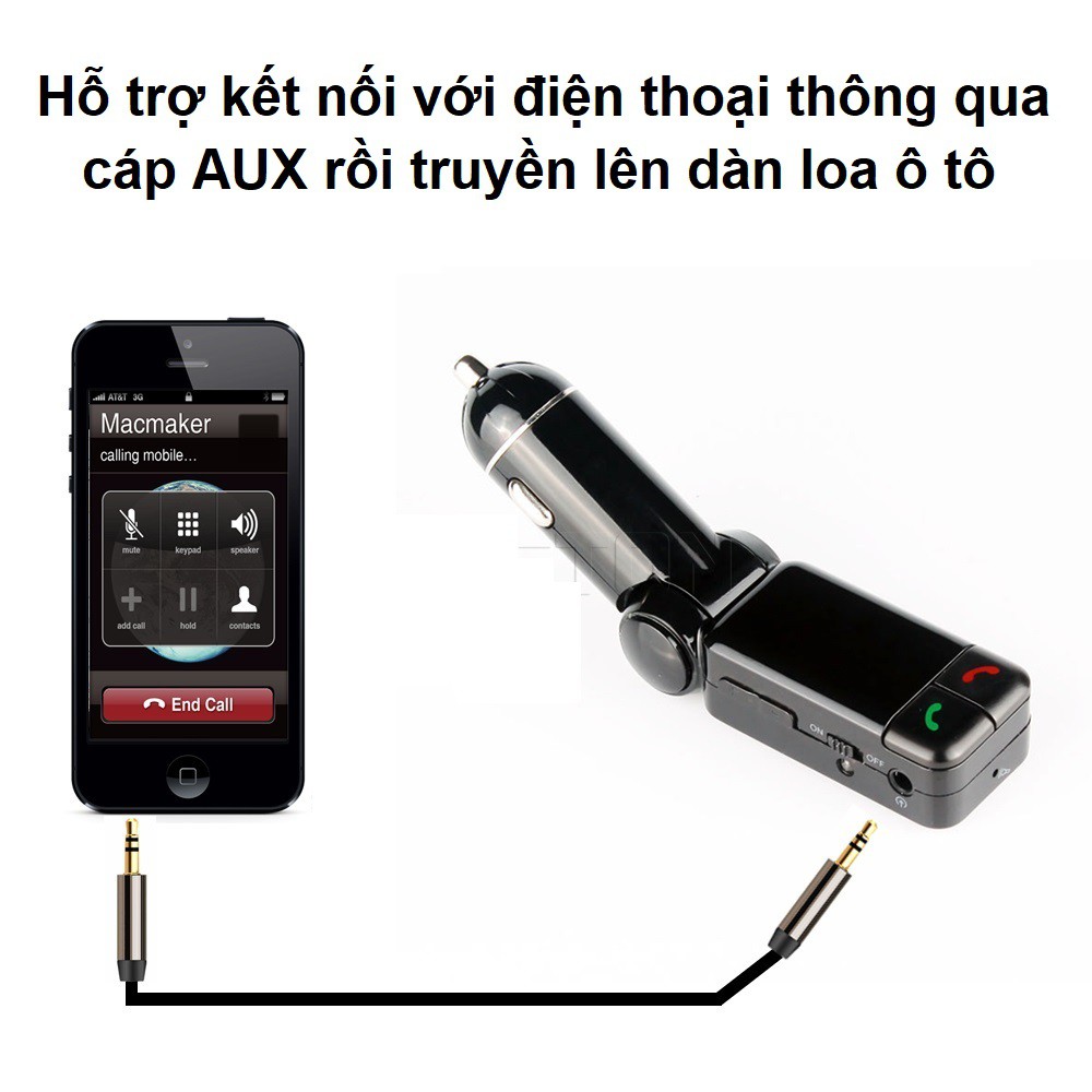 Tẩu Nghe Nhạc Kiêm Cổng Sạc Trên Ô Tô BC06 - Bluetooth – FM Music Car BC06 siêu đa năng