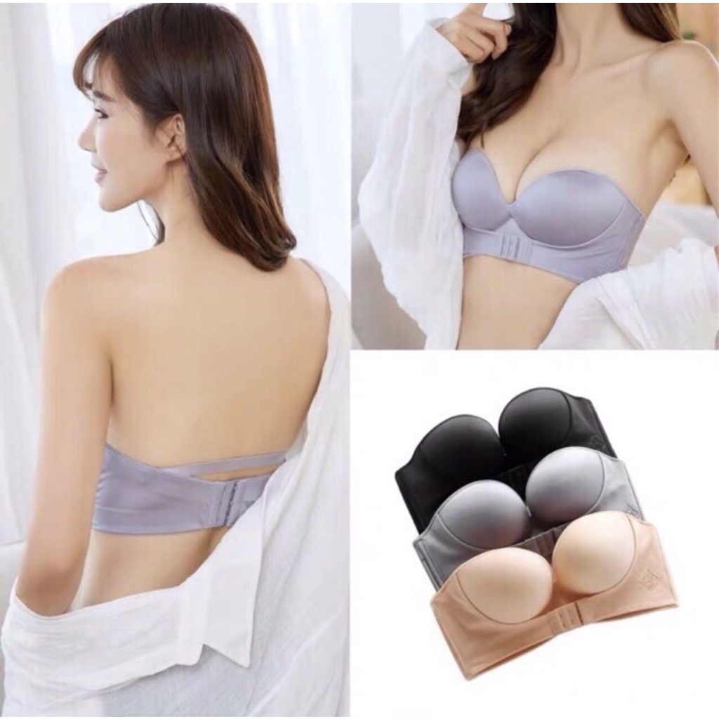 Áo lót không dây chống tụt mặc áo hở vai, nâng ngực cài trước,thời trang không gọng