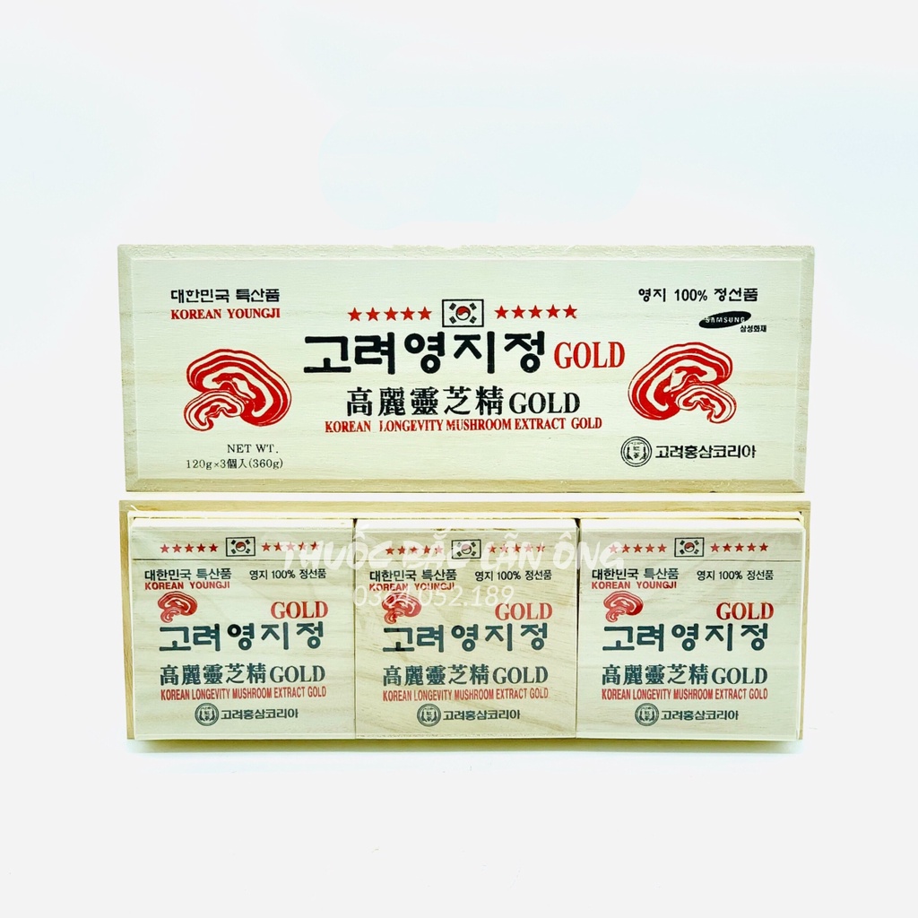 Cao Linh Chi Hàn Quốc YoungJi (Hộp Gỗ Trắng 3 lọ) - Thuốc Bắc Lãn Ông