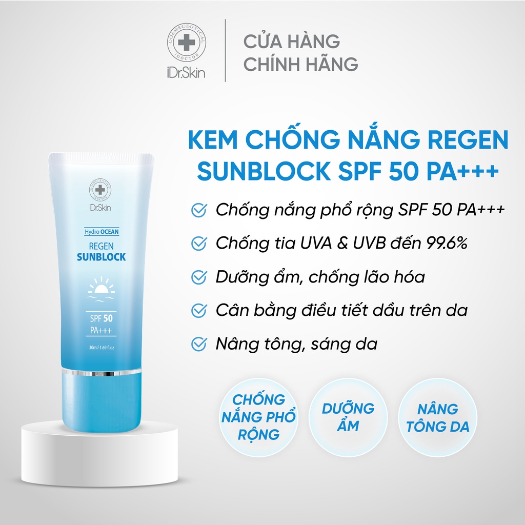 Bộ 5 sản phẩm skincare IDr.Skin Hydro Ocean Collection chăm sóc da toàn diện