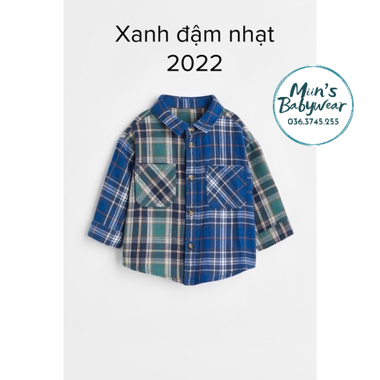 Áo sơ mi dạ kẻ HM UK Us Japan Korea mẫu mới 2022