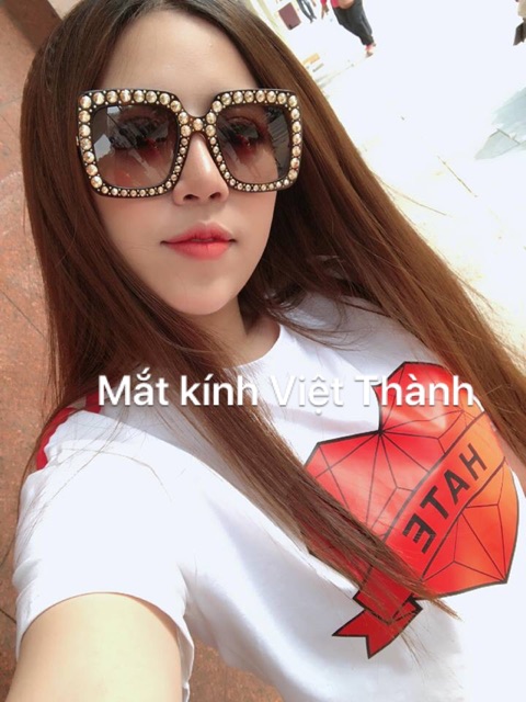 GIÁ SỈ mắt Kính mát vuông cho nữ đính đá nhân tạo kính râm bản to hot nhất 2023