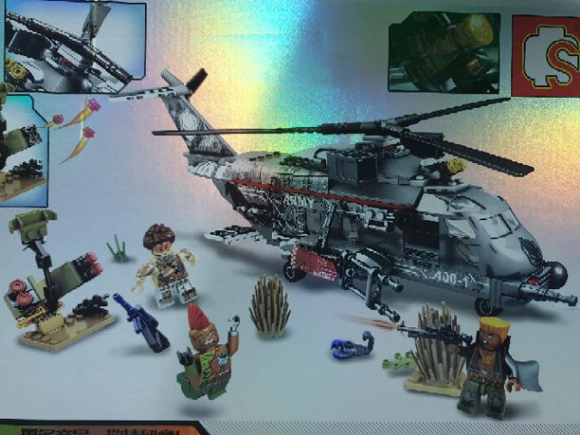 Lego sy 11688 fortnite battlegrounds máy bay trực thăng chiến đấu biệt đội đánh thuê chiến trường sinh tồn