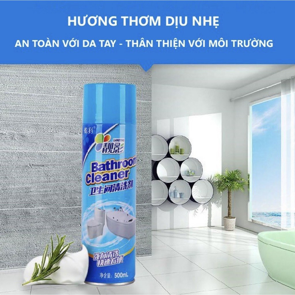 ( GIÁ SỈ ) Chai xịt bọt tuyết giúp tẩy rửa nhà tắm nhà vệ sinh Bathroom Cleaner 500ml siêu sạch