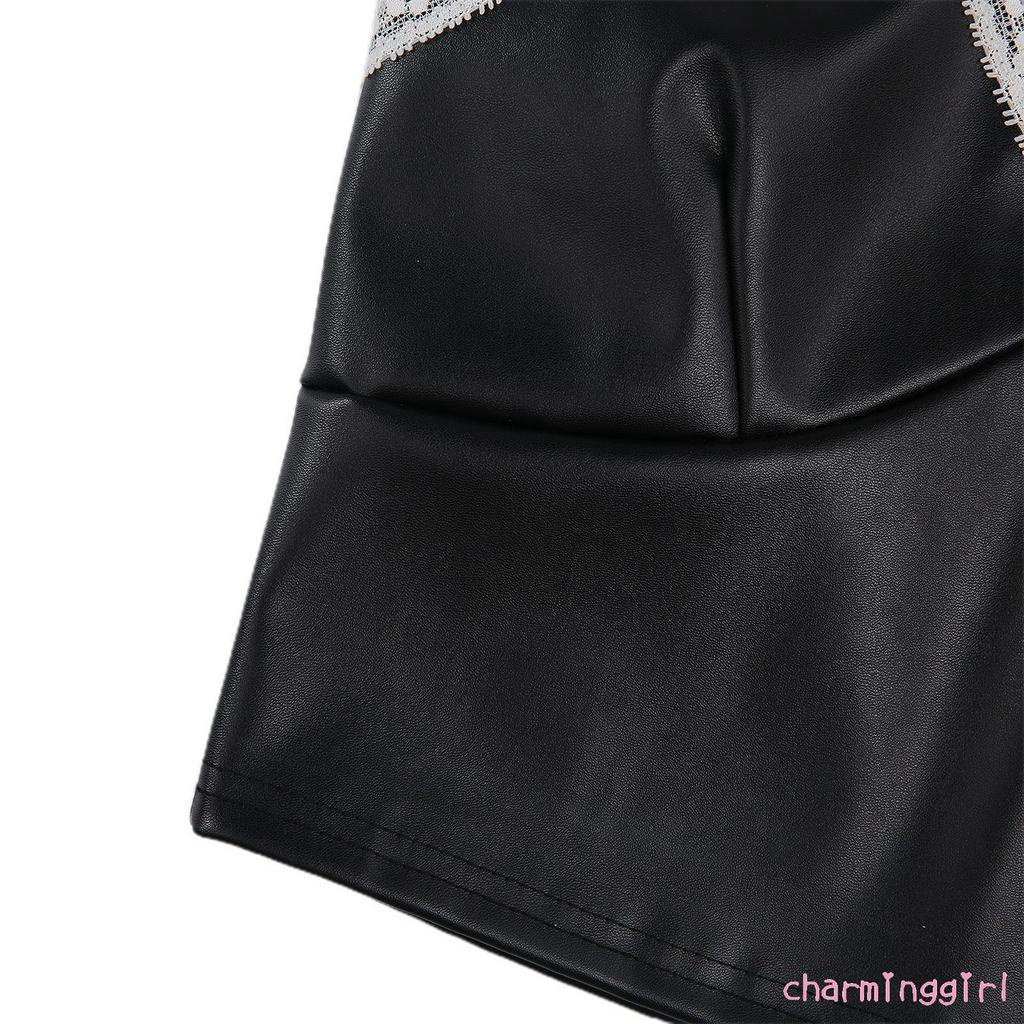 Áo Hai Dây Cổ Chữ V Màu Trơn Phối Ren Quyến Rũ Cho Nữ