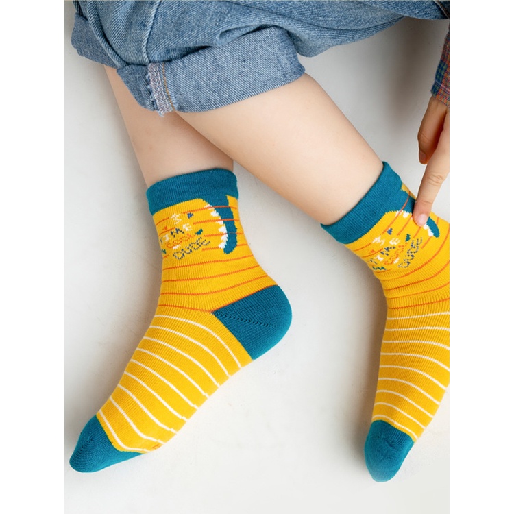 LJMOFA KIDS 5 đôi vớ trẻ em 1-12 tuổi vớ trẻ em vớ lớn đầu rồng nhện người hoạt hình 3d vớ tại hàn quốc hỗ trợ bán buôn thứ hai
