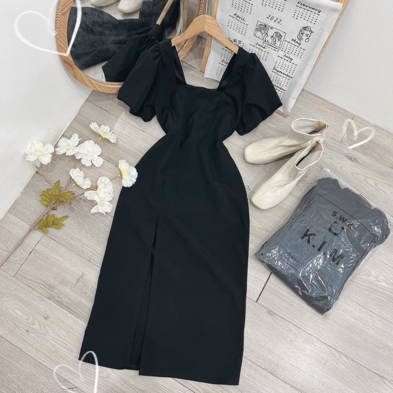 Váy đen sẻ tà dự tiệc sang chảnh-hàng cao cấp loại 1-đầm maxi sẻ tà du lịch biển mùa hè siêu xinh