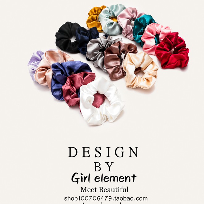 Scrunchies Lụa bóng Vintage - Dây Buộc tóc/ Dây cột tóc phong cách Hàn Quốc Molangshop