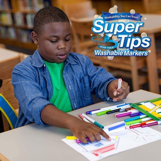 Bộ 20 cây Bút lông Dễ tẩy rửa Crayola Supertips - 588106 , Nét thanh nét đậm