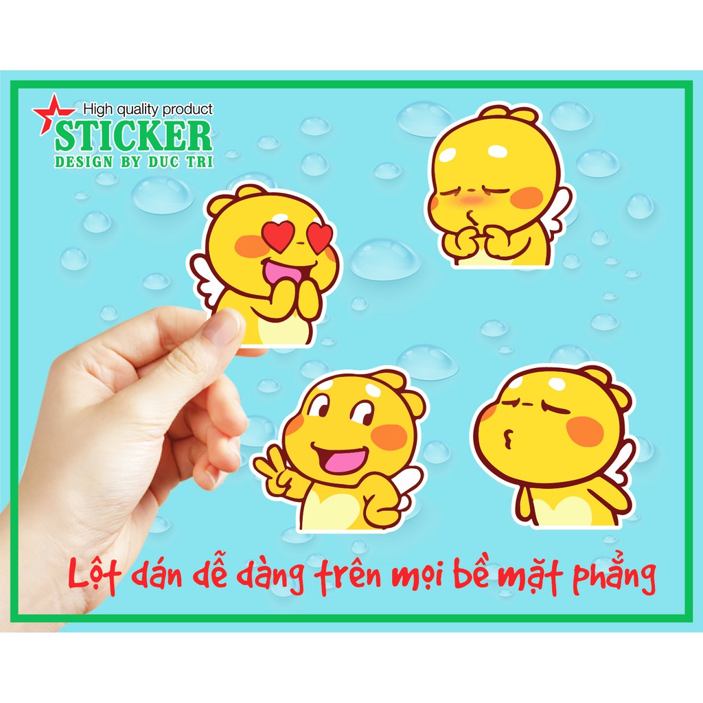 Bộ 24 hình dán Tem rồng con siêu cute, Chủ đề biểu cảm được cắt sẳn bằng máy chống nước dùng trang trí