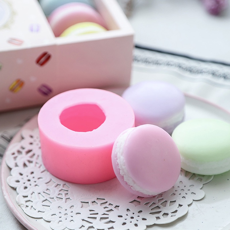 Khuôn silicone làm bánh nến DIY tạo hình macaron độc đáo