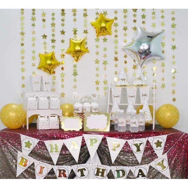 Dây ngôi sao grand trang trí sinh nhật trang trí party nhiều màu sắc HAPPYKID DNS