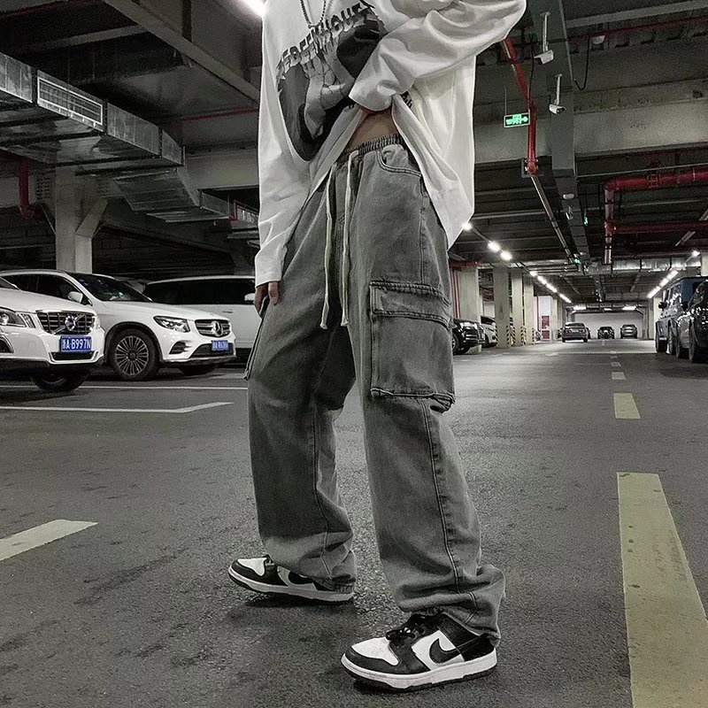 Quần jeans Dài Ống Rộng Phong Cách retro Dành Cho Nam Giới