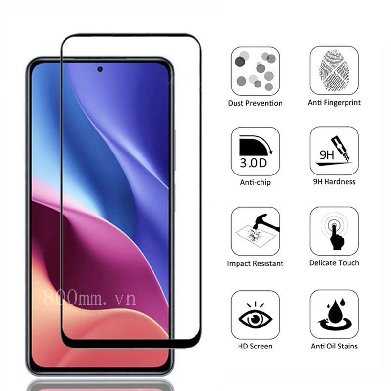 Xiaomi POCO F3 Full Coverage Tempered Glass For Xiaomi POCO X3 Pro NFC BlackShark 4 3 2 Pro Redmi Note 10 Pro Max 9T Screen Protector + Camera Lens Glass Protector