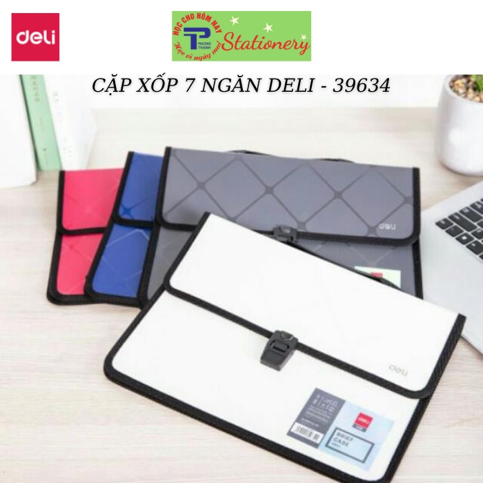 Cặp tài liệu A4 Deli, 200 trang, Xanh/Đỏ/Xám - 1 cái - E39634