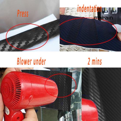 Miếng Dán Trang Trí Xe Hơi Màu Đen Họa Tiết Sợi Carbon 3D DIY