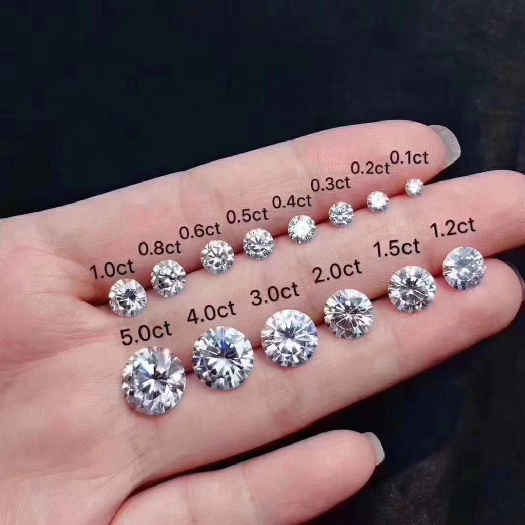 Kim cương nhân tạo Mỹ Moissanite cao cấp 5.0mm