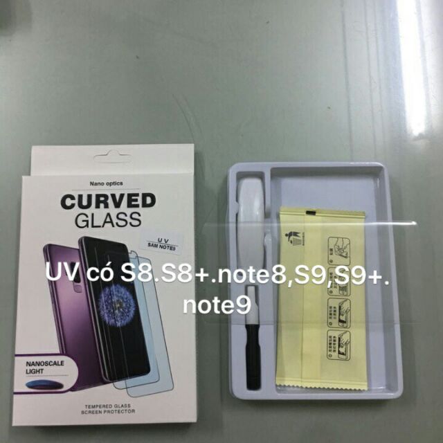 Dán full màn UV samsung s8 tặng miếng lau kèm phụ kiện dán
