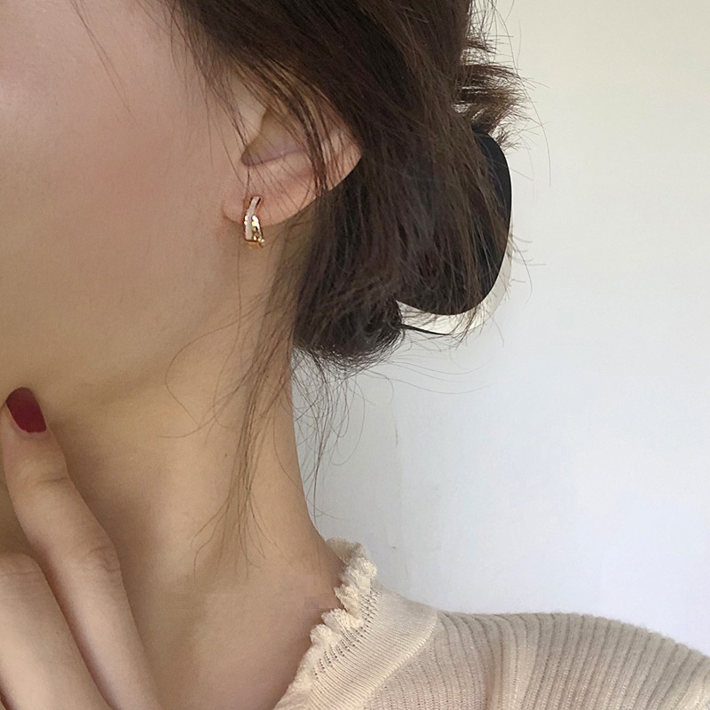 Ahellogirl Hoa tai dạng chéo thiết kế cổ điển thanh lịch cho nữ