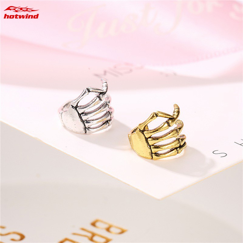 1 khuyên kẹp vành tai phong cách bàn tay xương độc đáo