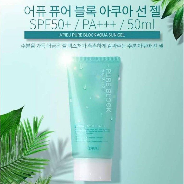 Sản Phẩm Chống Nắng ('18)A'Pieu Pure Block Aqua Sun Gel SPF50+/Pa+++ 50ml