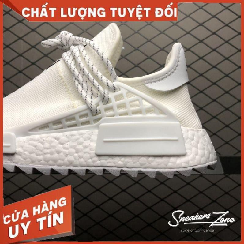 (FREE SHIP + HỘP + QUÀ) Giày thể thao NMD Human Race Pharrell Trắng chữ đen siêu đẹp cho nam và nữ