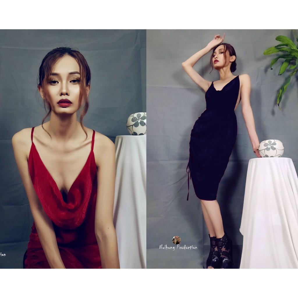 VÁY ĐẦM ĐI DỰ TIỆC DÁNG ÔM BODY SEXY HOTGIRL CỔ ĐỔ BIGSIZE 40-80KG 2 HAI DÂY RÚT DÂY PARTY BAR ĐẸP RẺ XỊN S M L XL XXL | BigBuy360 - bigbuy360.vn