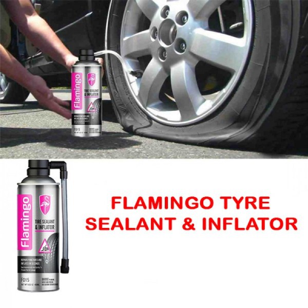 bình xịt keo tự vá lốp khẩn cấp Flamingo Tire sealant &amp; Inflator (F015) 450ml chamsocxestore