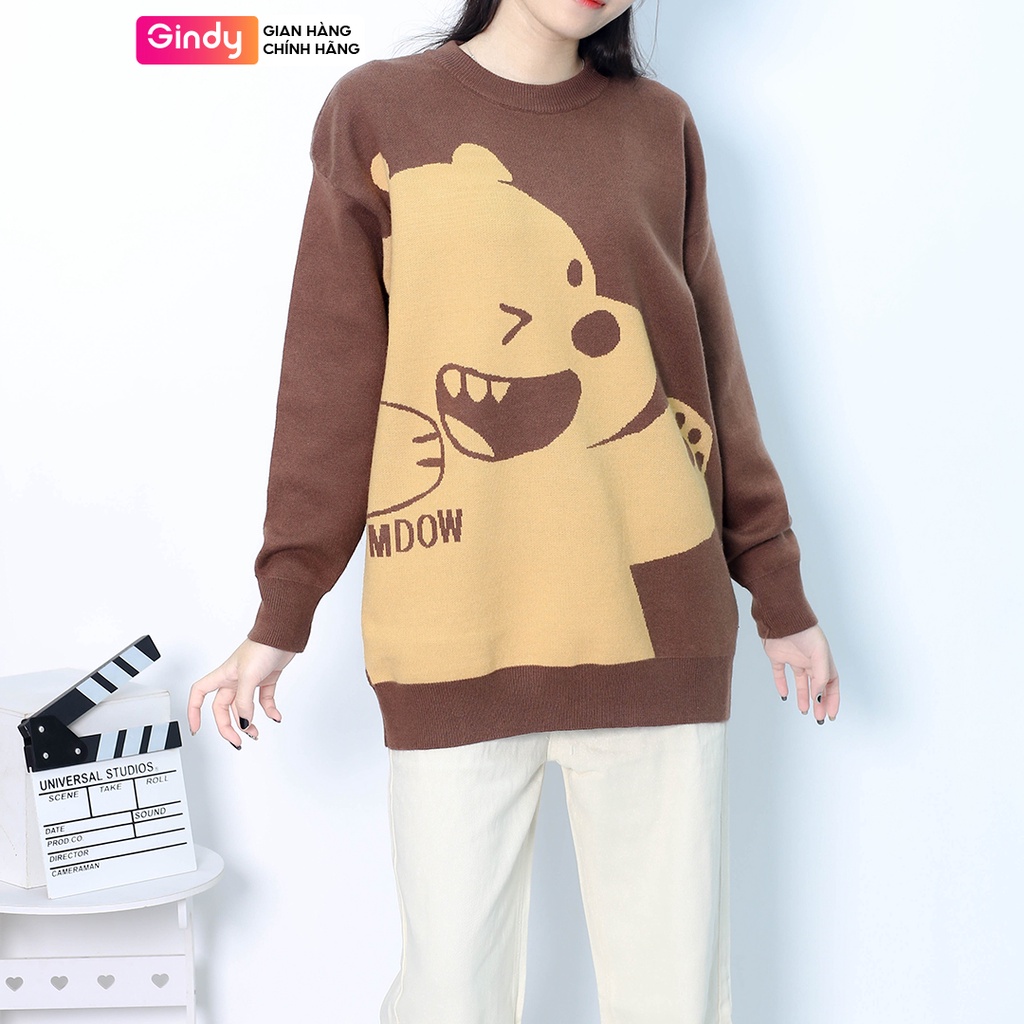 Áo len nữ GINDY hình gấu Pooh tay dài thời trang thu đông AMN002 | BigBuy360 - bigbuy360.vn