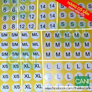 100 cái tem dán size_Sticker dán size_Nhãn Size quần áo_Có đủ size theo yêu cầu_Hàng bán sẵn