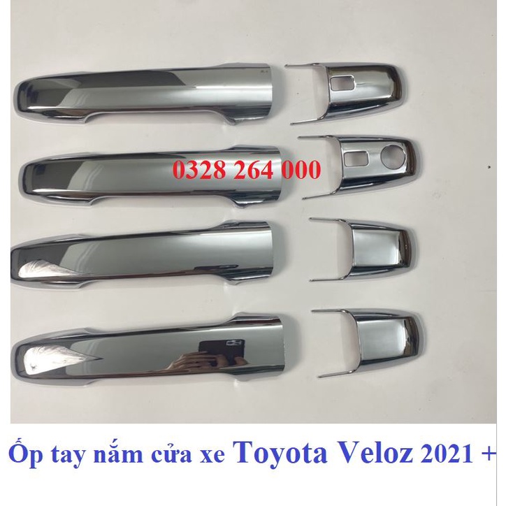 Ốp tay nắm, hõm cửa Xe Toyota Veloz 2022 2023 Mạ Crom cao cấp