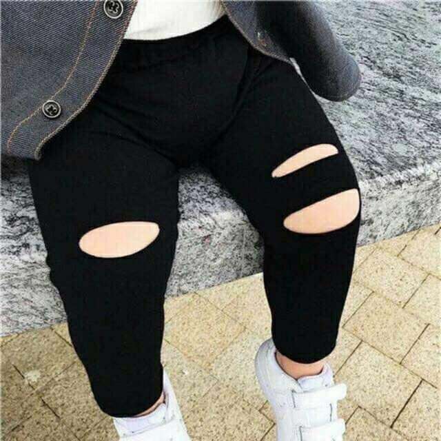 [XẢ KHO] QUẦN LEGGING THUN RÁCH GỐI CỰC CHẤT CHO BÉ 8-18KG