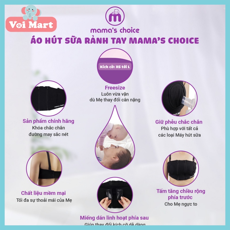 ✔️CHÍNH HÃNG✔️ Áo Hút Sữa Rảnh Tay Có Dây Mama's Choice Phù Hợp Tất Cả Dòng Máy Hút Sữa Chất Liệu Cao Cấp Thoáng Khí