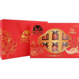 Hộp quà tặng 6 hũ tổ yến chưng sẵn cao cấp Nest Pro Plus 15% (70ml/hũ)