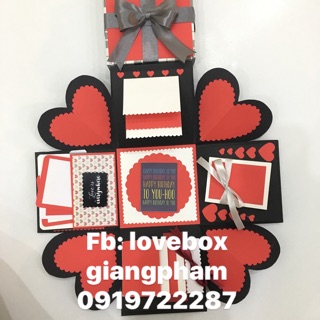 Hộp love box đỏ trắng