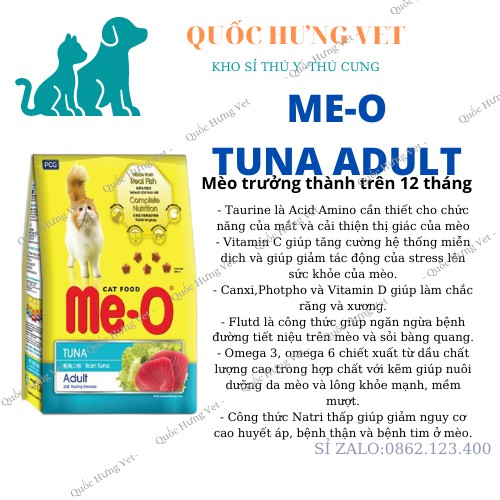 Me-o bao 7kg Thức ăn dạng hạt cho mèo lớn vị CÁ NGỪ & HẢI SẢN& CÁ THU đồ ăn mèo trưởng thành - qUỐC HƯNG VET