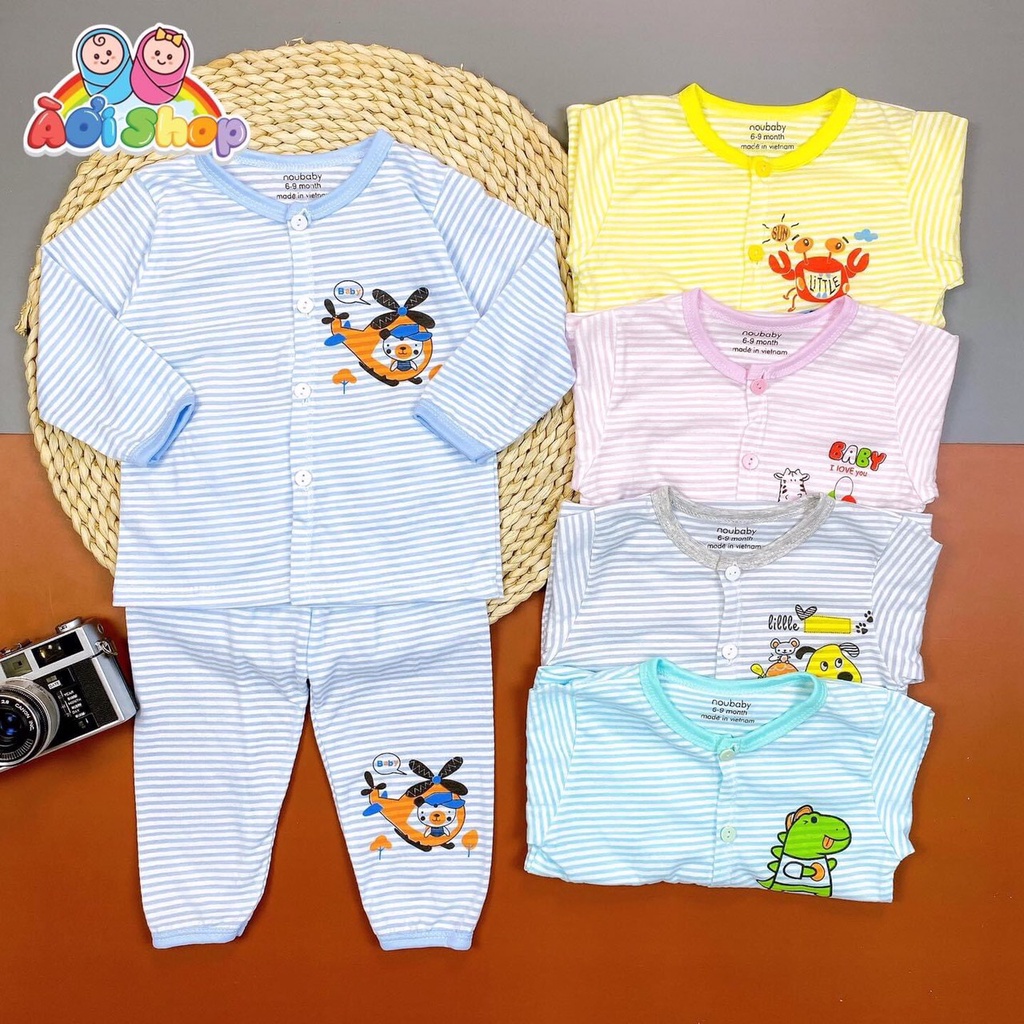 Combo 5 bộ dài kẻ cho bé .chất liệu cotton 2 C thoáng mát , cho bé từ 3-14kg