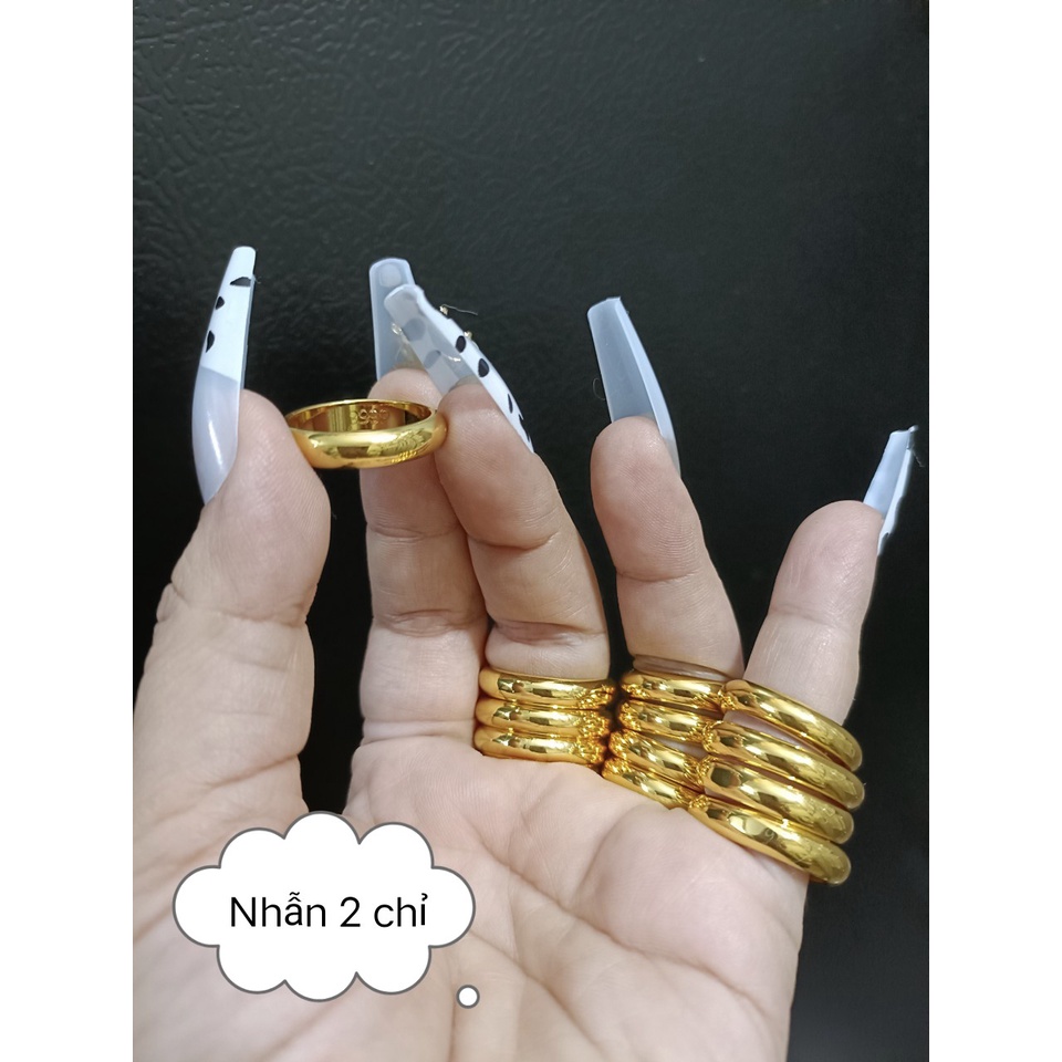 Nhẫn  trơn 1.2.3.5  chỉ hàng nhập  khắc 9999 mạ 24k cưc hot