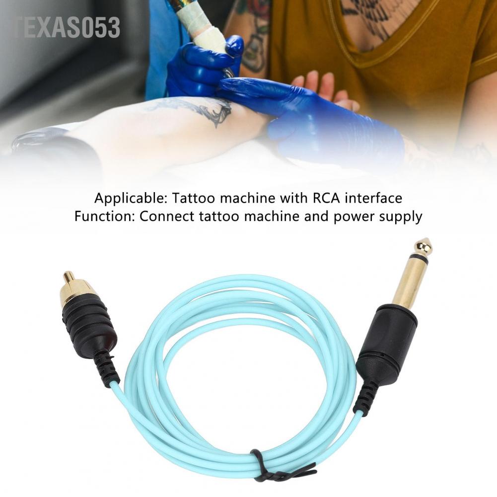 Texas053 7ft RCA Dây kẹp hình xăm Máy siêu mịn Linh hoạt cho Màu xanh lam