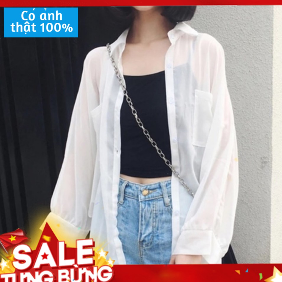 [ Trợ giá combo kèm túi đeo]Áo Sơ Mi Trắng Mixclothing Mỏng Chất Đẹp Loại 1