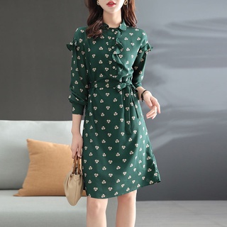 Đầm chiffon dáng ôm chiết eo phối bèo xinh xắn
