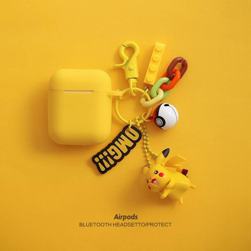 Vỏ Bảo Vệ Hộp Sạc Tai Nghe Bluetooth Không Dây airpods 2nd Generation i12 i11 Android Hình Pikachu Đáng Yêu