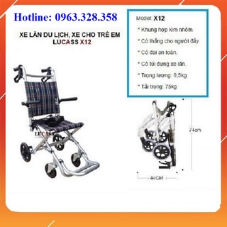 Xe lăn du lịch siêu nhỏ gọn Lucass X12