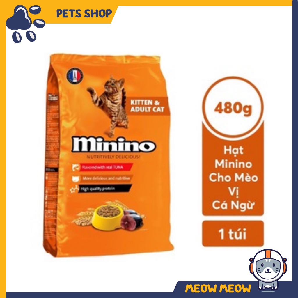 Hạt cho mèo MININO - Hạt MININO - Thức ăn vị cá ngừ cho mèo trên 2 tháng tuổi - Túi 1.3KG